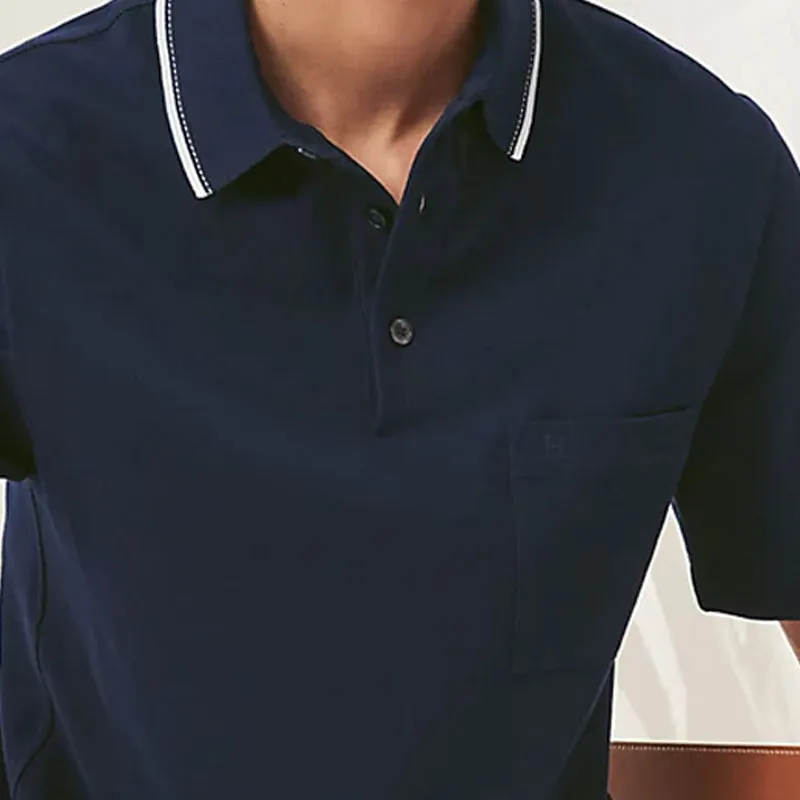 HERMES Polo Shirt Men's Dark Blue-3