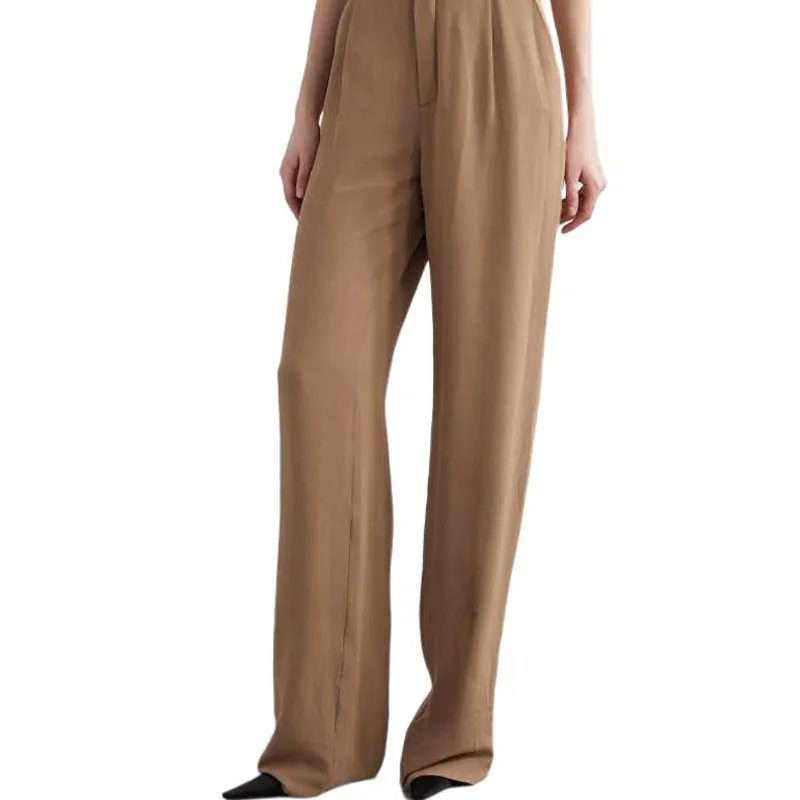 SAINT LAURENT High Waist Straight Leg Trousers-2