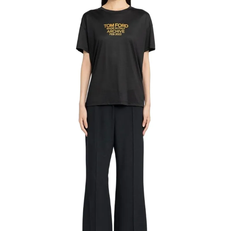 TOM FORD Logo Printed Crewneck T Shirt-1