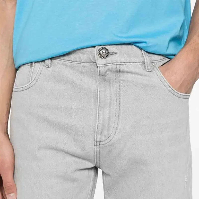 BALMAIN Straight Leg Denim Pants-5