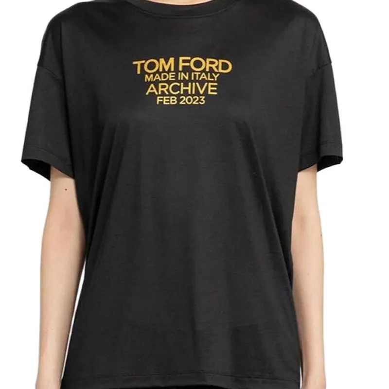 TOM FORD Logo Printed Crewneck T Shirt-5