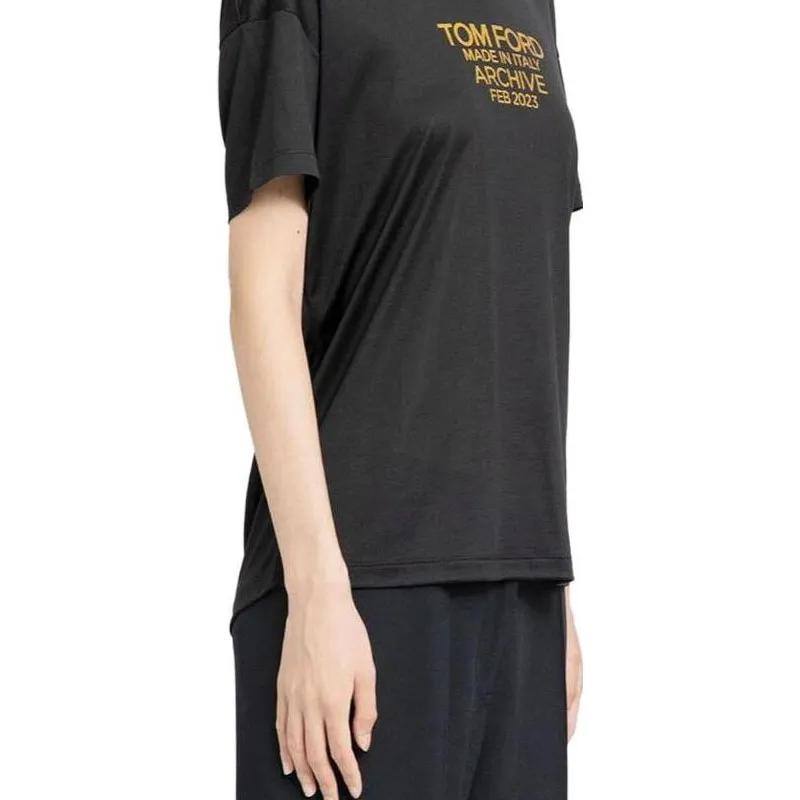 TOM FORD Logo Printed Crewneck T Shirt-3