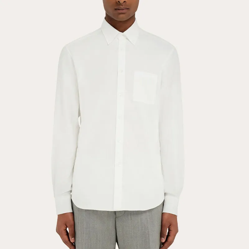 Ferragamo Long Sleeved Cotton Shirt-1