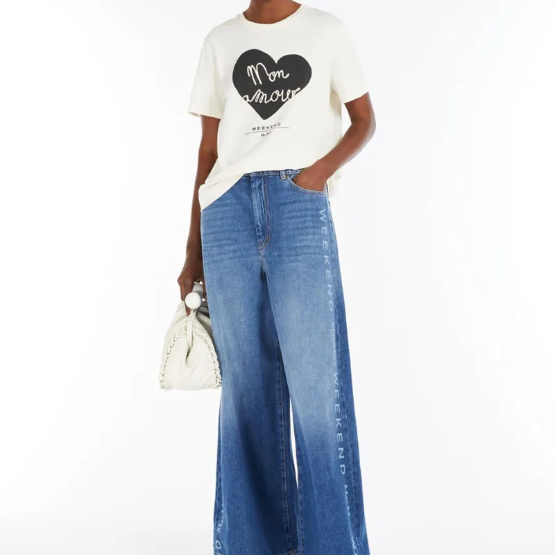 WEEKEND MaxMara Heart Patterned Crewneck T Shirt-4