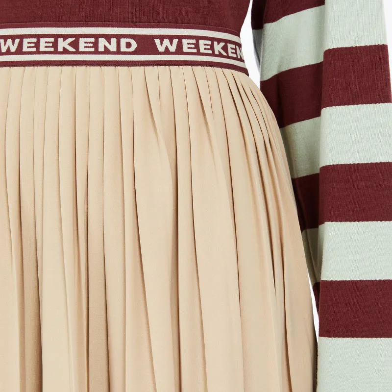 WEEKEND MaxMara Bleu Pleated Skirt-4
