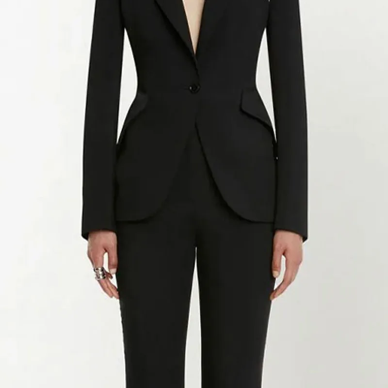 Alexander McQueen Business Suit Coat Women's Black-4