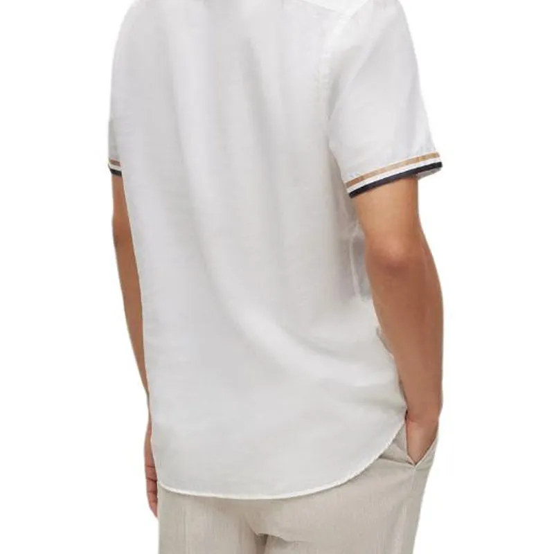 HUGO BOSS Short sleeve Cotton linen Shirt-2