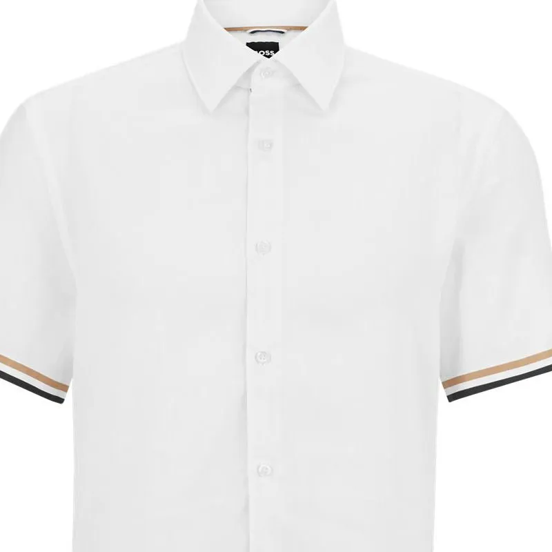 HUGO BOSS Short sleeve Cotton linen Shirt-1