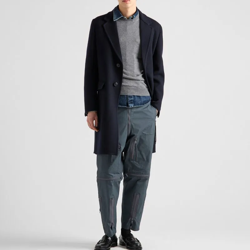 PRADA SS25 Casual Pants Men's Lead Gray-2