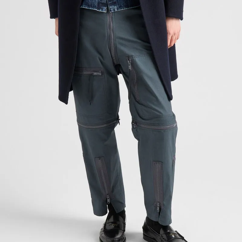 PRADA SS25 Casual Pants Men's Lead Gray-1