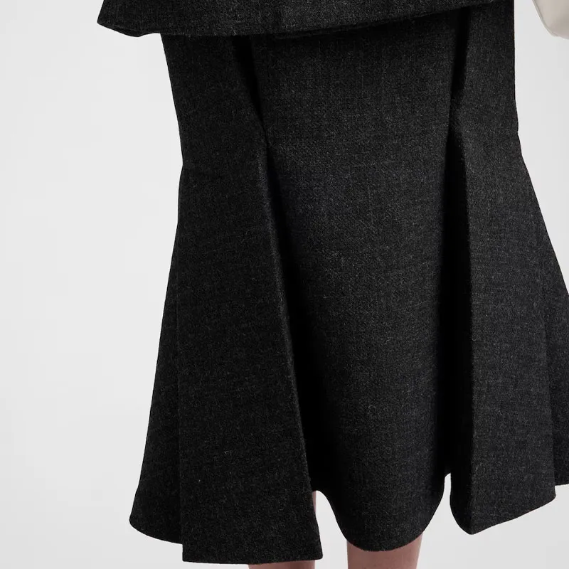 PRADA Casual Long Skirt Women's Coal Gray-5