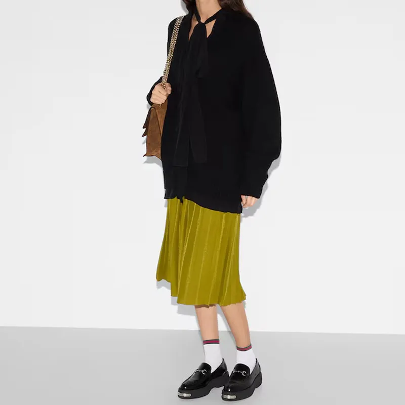 GUCCI SS25 Casual Long Skirt Women's Green-4