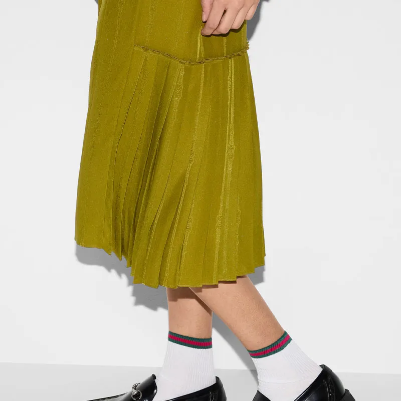 GUCCI SS25 Casual Long Skirt Women's Green-5
