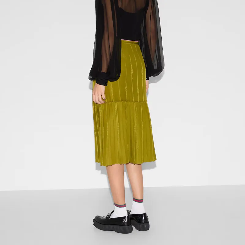 GUCCI SS25 Casual Long Skirt Women's Green-2