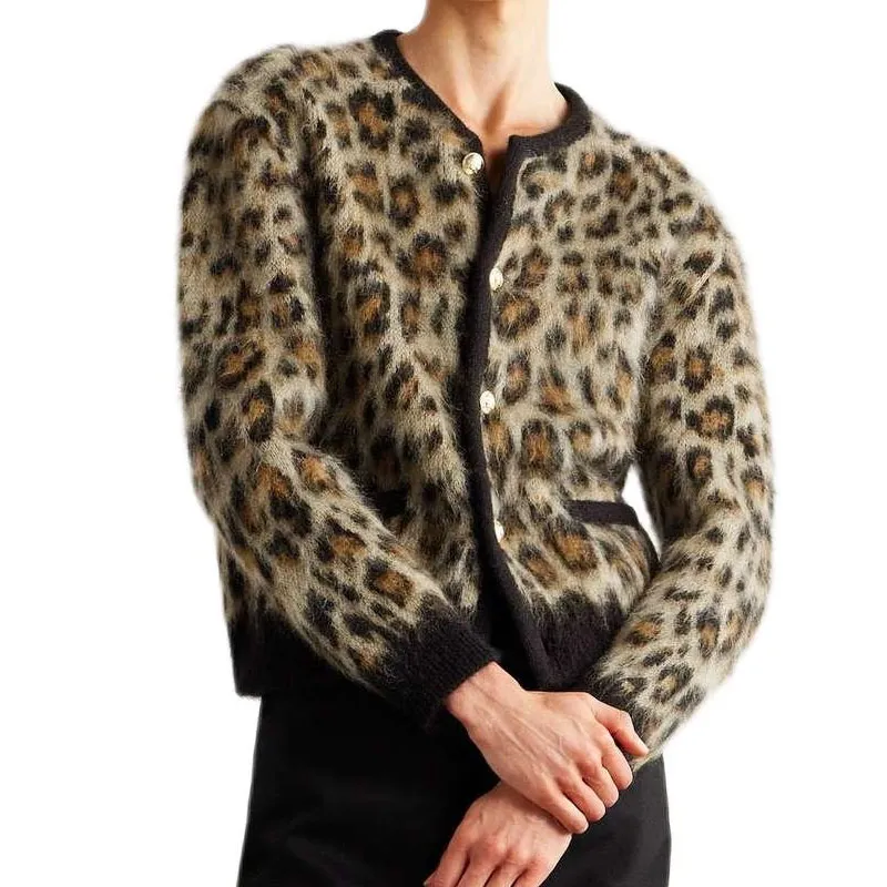 CELINE Cardigan Jacket In Brushed Mohair-3