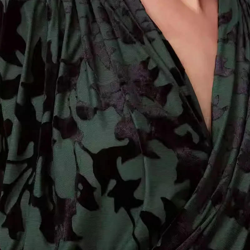 DVF Diane Von Furstenberg All Over Patterned V Neck Dress-5