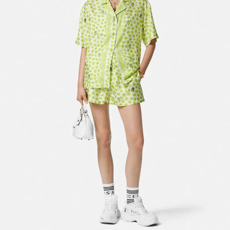VERSACE Floral Printed Elasticated Waistband Shorts-3
