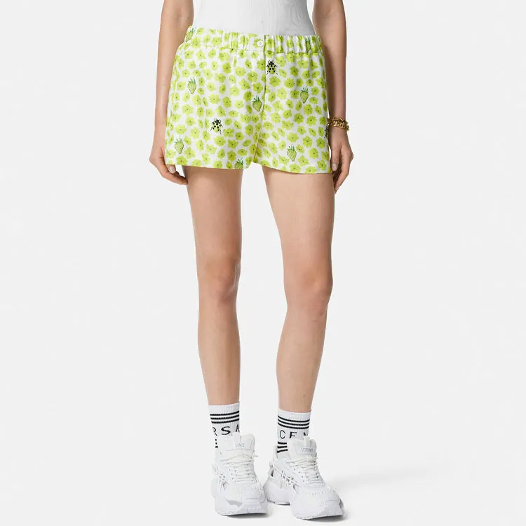 VERSACE Floral Printed Elasticated Waistband Shorts-1