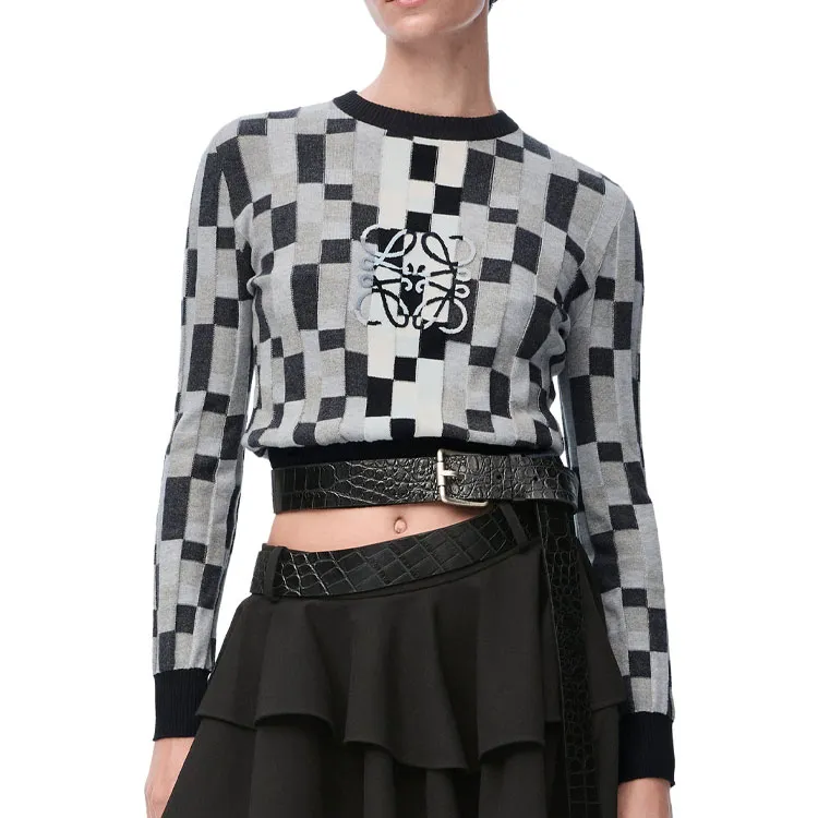 LOEWE Anagram Sweater 'Grey/Light Grey'-1