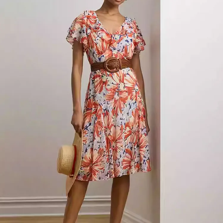 LAUREN RALPH LAUREN SS25 Short Sleeved Dress Women's Multicolor-1