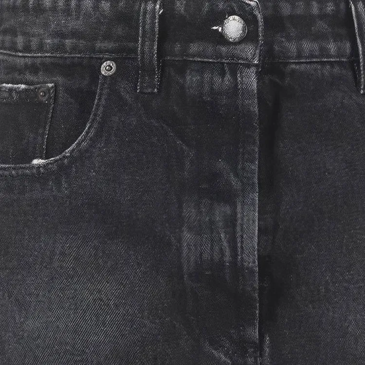 PRADA Denim Washed Ultra Mini Skirt 'Black'-4