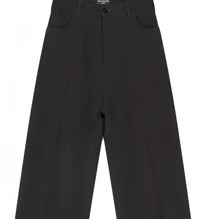 Balenciaga Wool Gabardine Baggy Tailored Pants Black-4