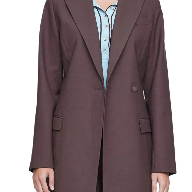 ANNA QUAN SS24 Business Suits Coats Women's Chocolate-3