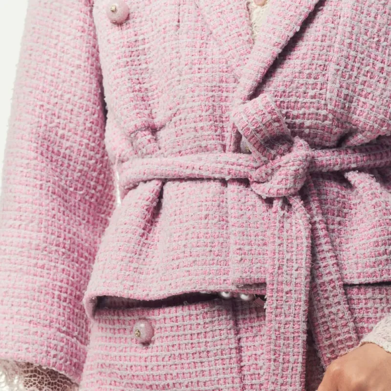 CHANEL 25P Jackets Coats Women's Light Pink Red-2