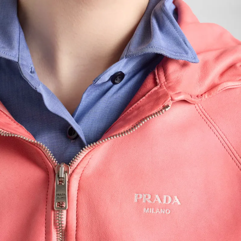 PRADA Hooded Leather Jacket-5