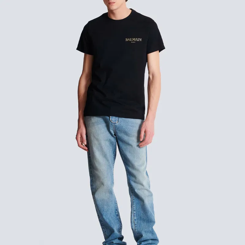 BALMAIN Logo Detailed Crewneck T Shirt-1