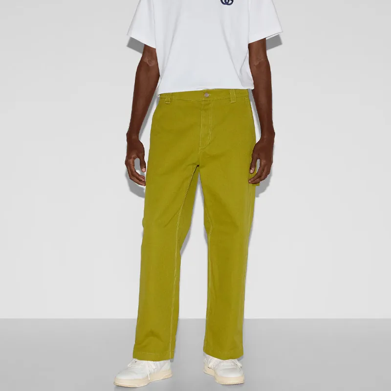GUCCI Casual Pants Men's Olive Green-1