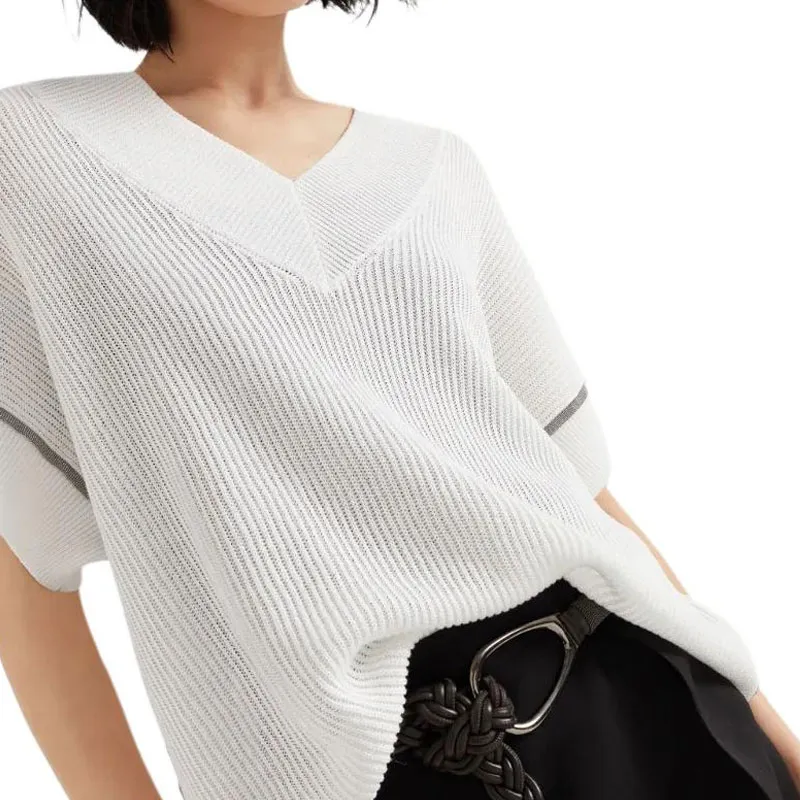 Brunello Cucinelli English Rib Knit T Shirt-4