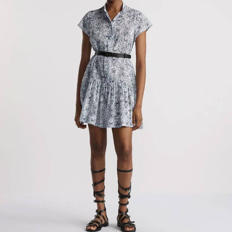 DIOR SS25 Spring Summer Ready to Wear Collection Short Sleeved Dress Women's White-2