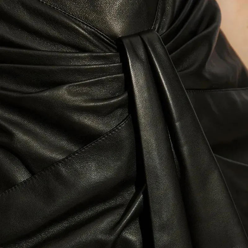 BALMAIN Leather Fitted Dress-4