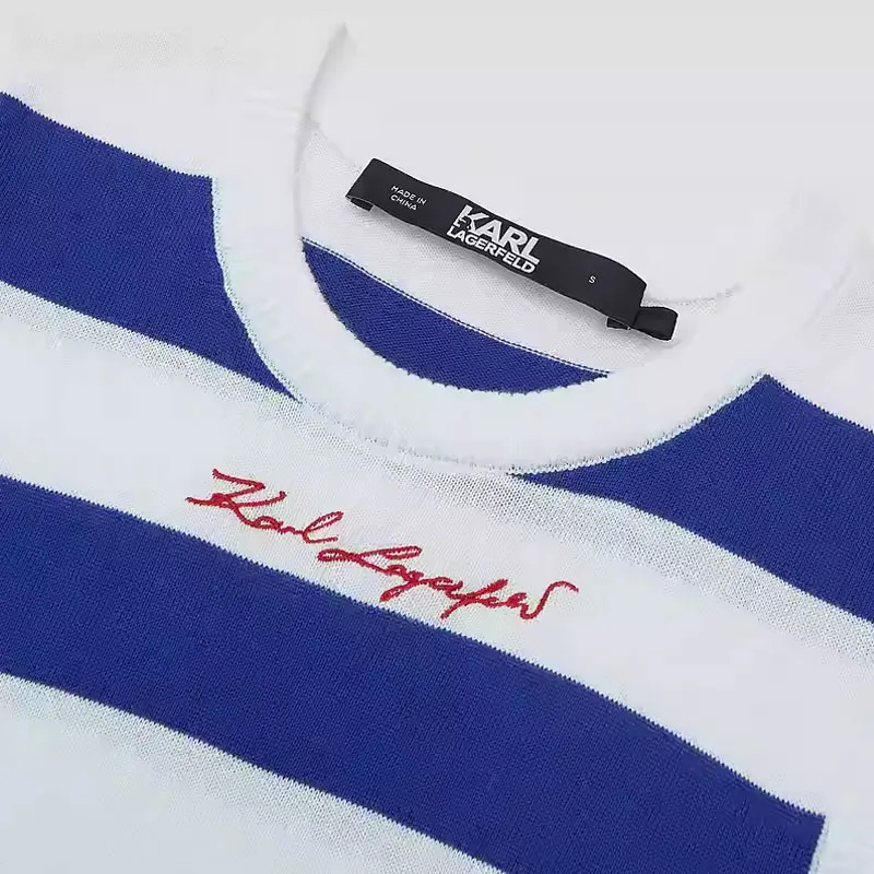 KARL LAGERFELD SS23 Tank Top Women's Blue White-2