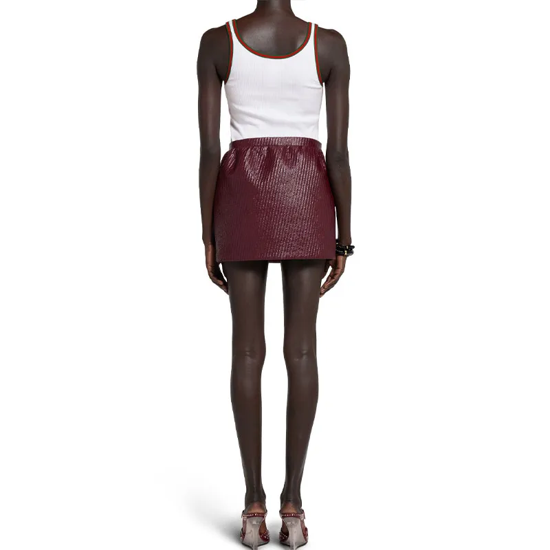 GUCCI SS25 Casual Short Skirts Women's Burgundy-2