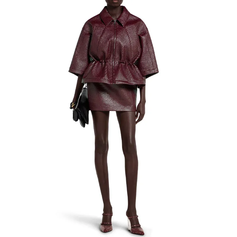 GUCCI SS25 Casual Short Skirts Women's Burgundy-1
