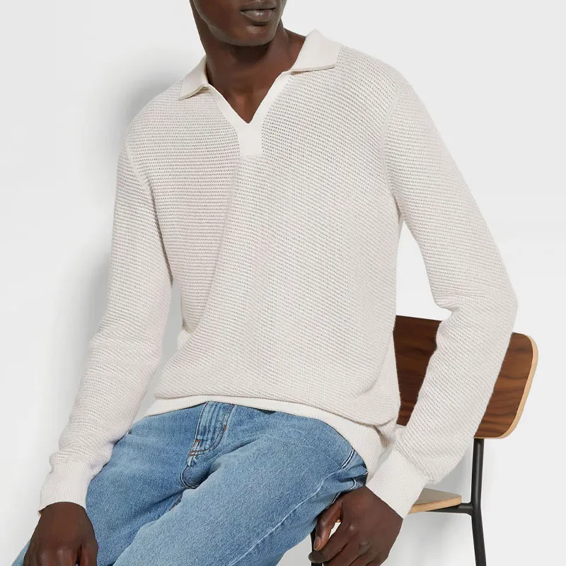 Ermenegildo Zegna Long Sleeved Knitted Polo Shirt-3