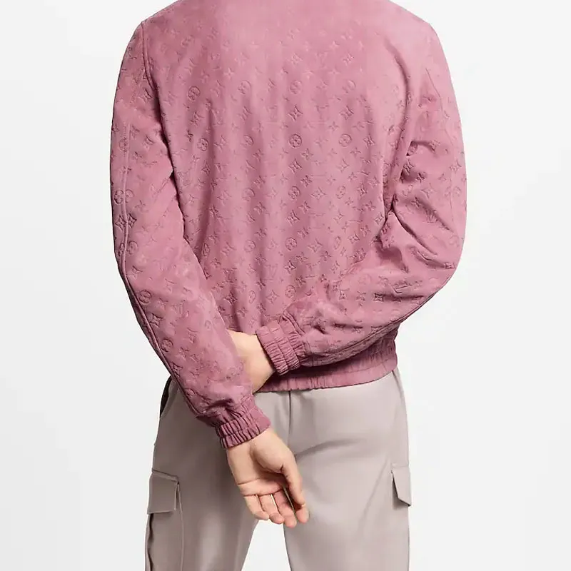 Lv 1AHBUL Monogram Debossed Leather Tracksuit Jacket-5