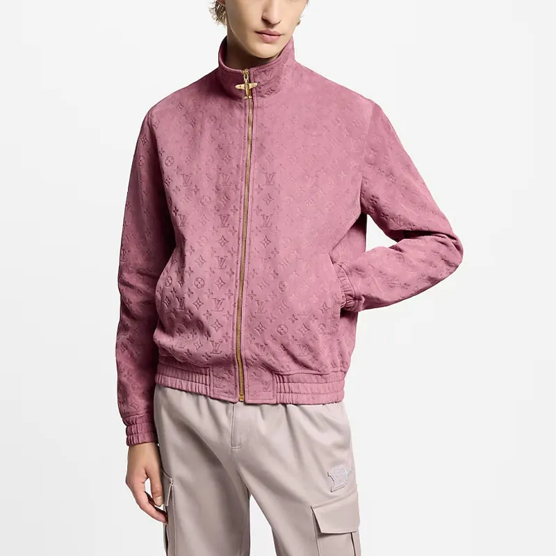 Lv 1AHBUL Monogram Debossed Leather Tracksuit Jacket-1