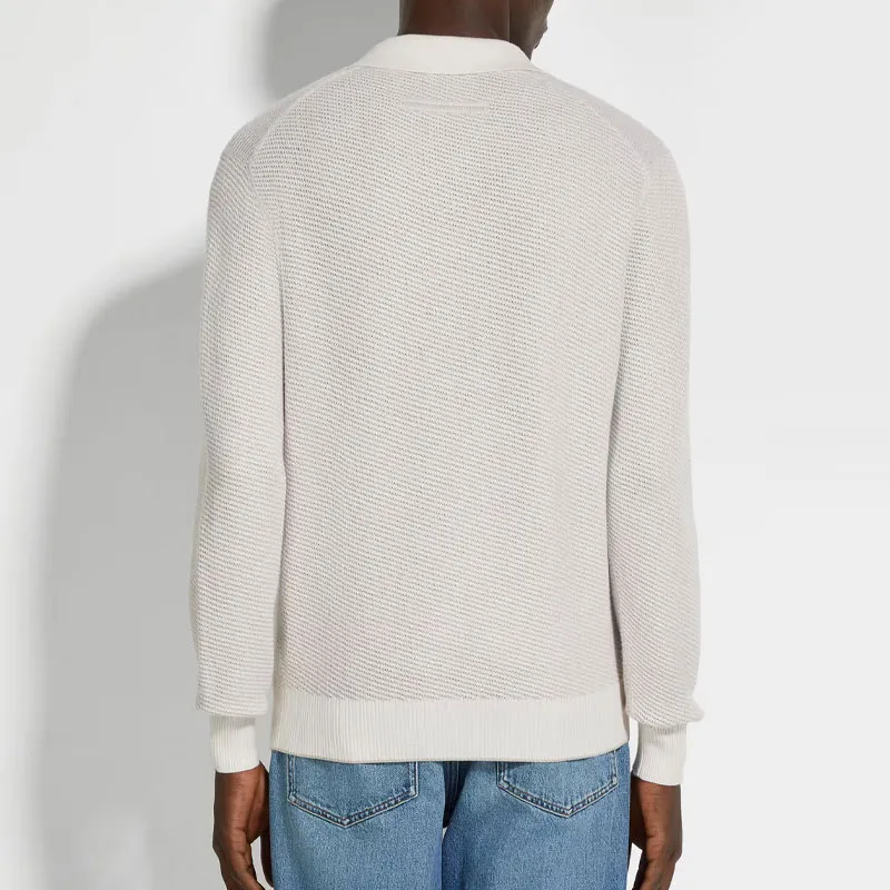 Ermenegildo Zegna Long Sleeved Knitted Polo Shirt-2