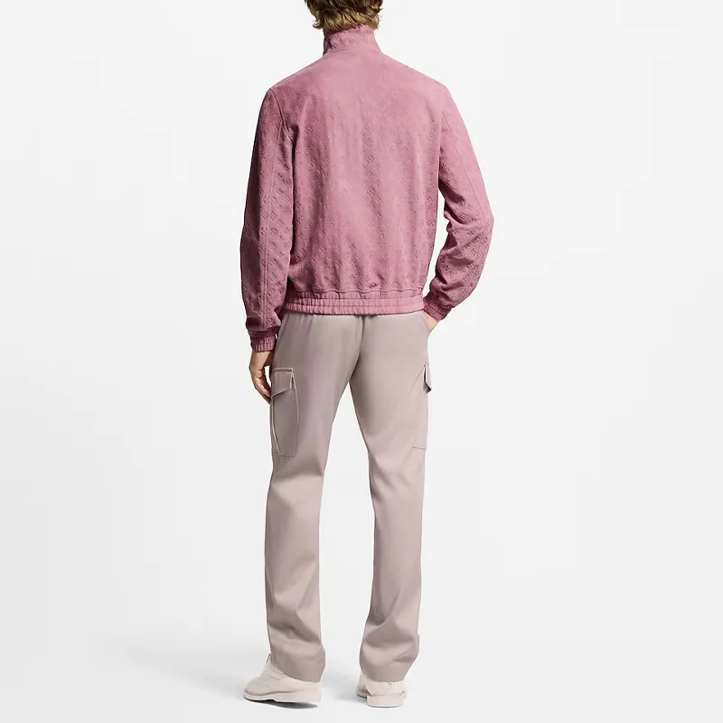 Lv 1AHBUL Monogram Debossed Leather Tracksuit Jacket-4