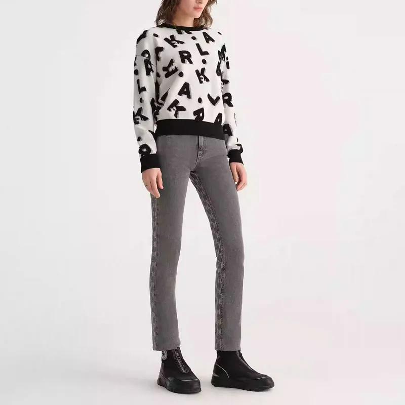 KARL LAGERFELD FW23 Sweater Women's Black White-3