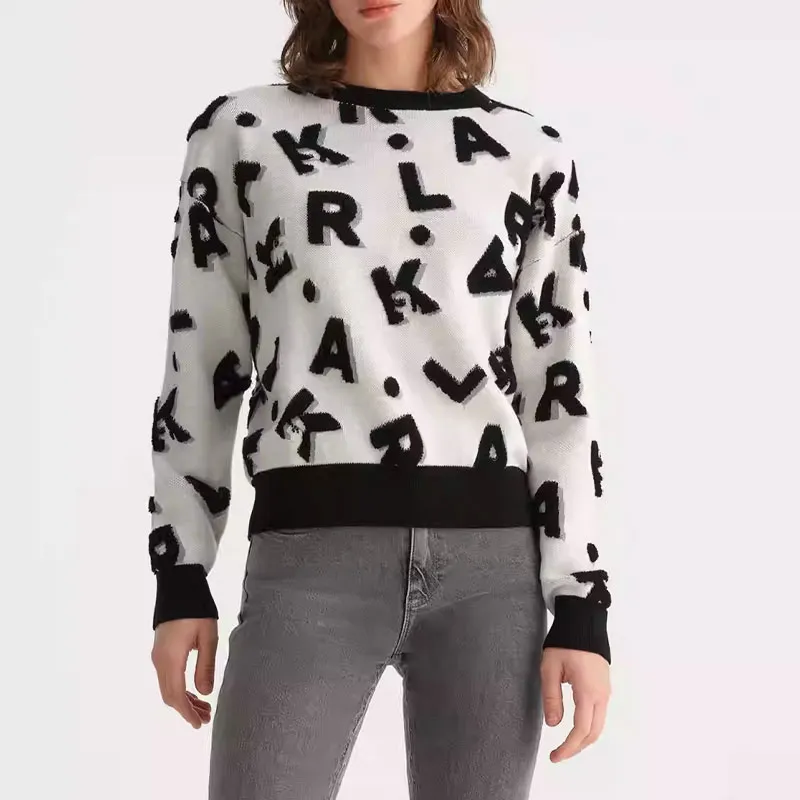 KARL LAGERFELD FW23 Sweater Women's Black White-1