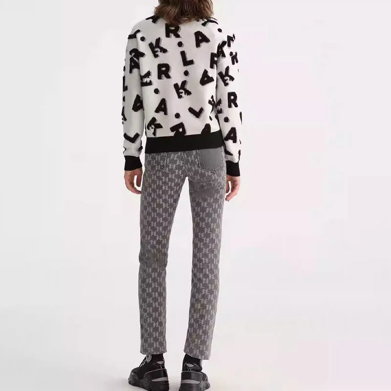 KARL LAGERFELD FW23 Sweater Women's Black White-2