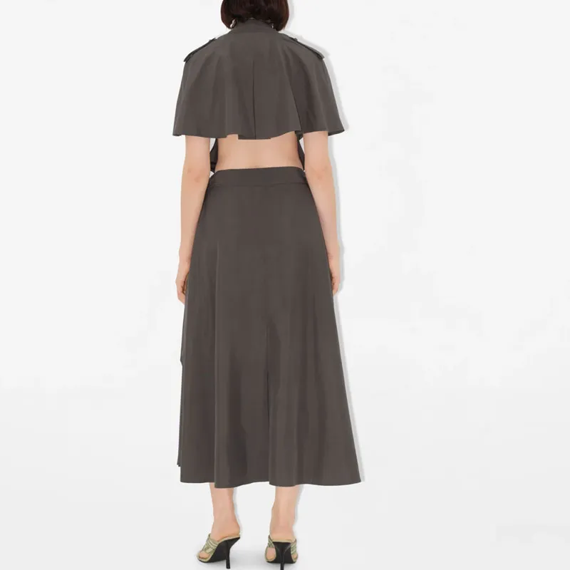 Burberry SS25 Short Sleeved Dress Women's Gray-2