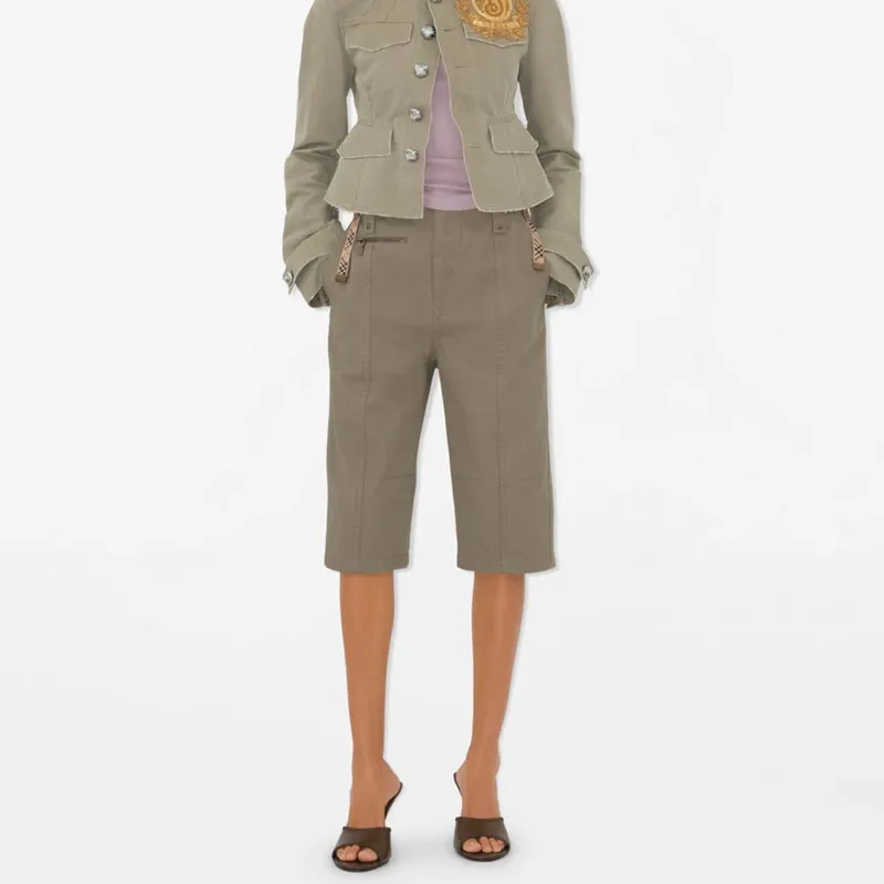 Burberry SS25 Casual Shorts Women's Khaki-1