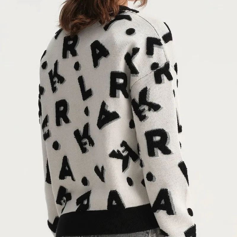 KARL LAGERFELD FW23 Sweater Women's Black White-6