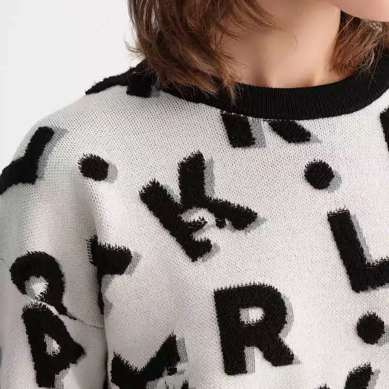 KARL LAGERFELD FW23 Sweater Women's Black White-4