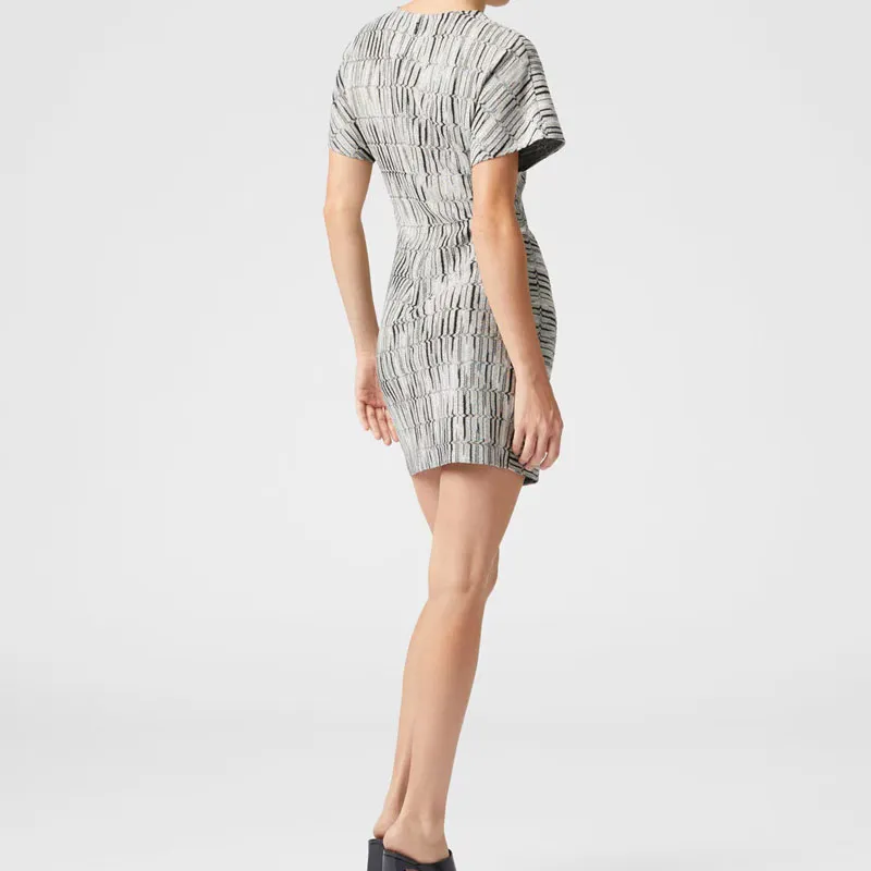 MISSONI Greek Lamé Motif Short Sleeved Mini Dress-2
